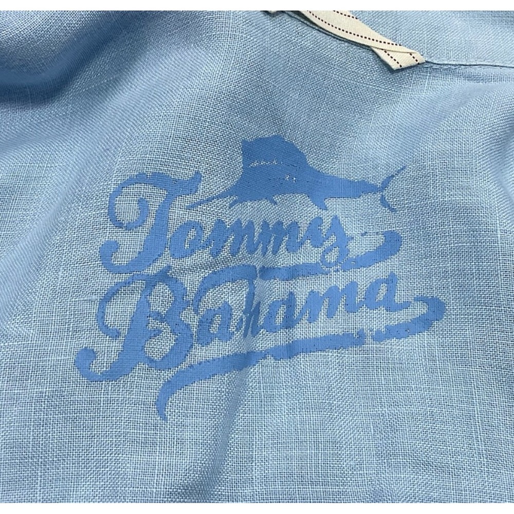 Tommy Bahama Mens Light Blue 100% Linen Guayabera S/S Button Up Shirt Size Large - Picture 2 of 13